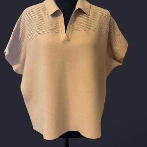 Tan sweater with perforated details Size Large